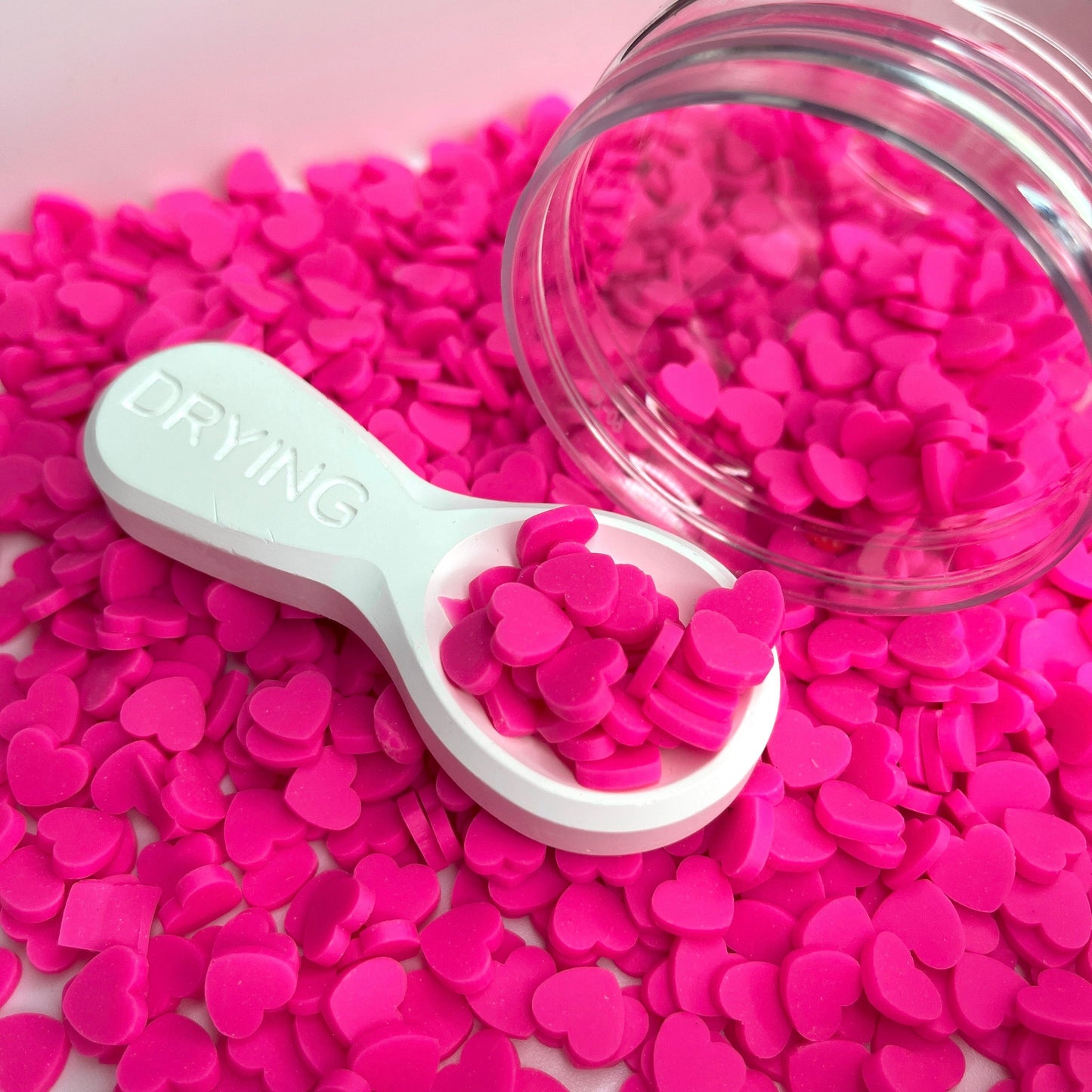 FAKE 8MM Hot Pink Heart Polymer Clay Sprinkle (NOT EDIBLE) D30-04