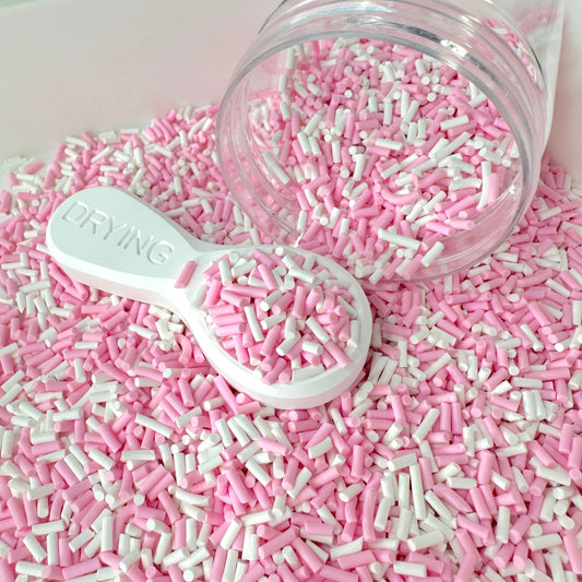 FAKE Ballerina Pink White Themed Polymer Clay Sprinkle Mix (NOT EDIBLE) D1-02