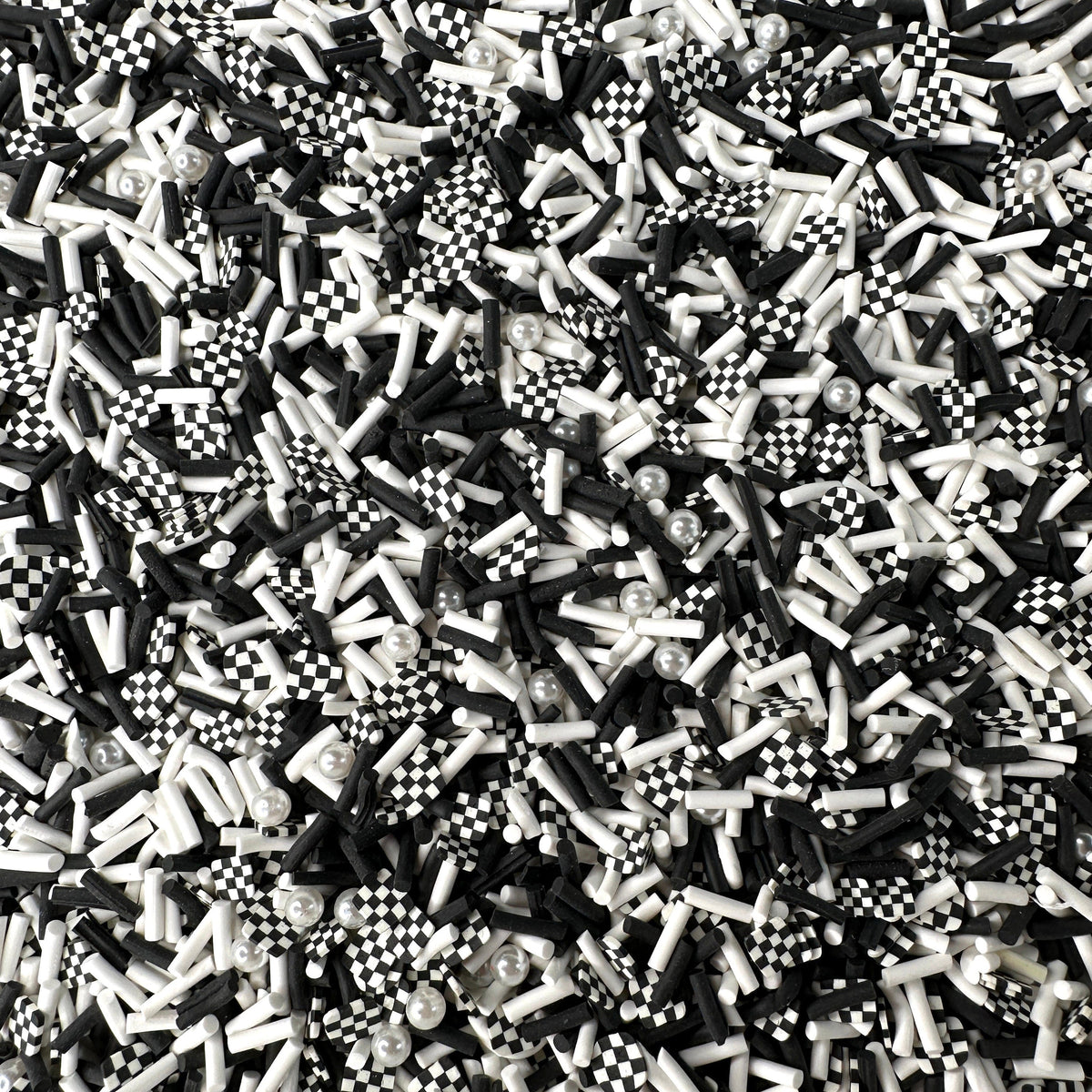 Black and White Checkerboard Polymer Clay Sprinkle (NOT EDIBLE) D35-27