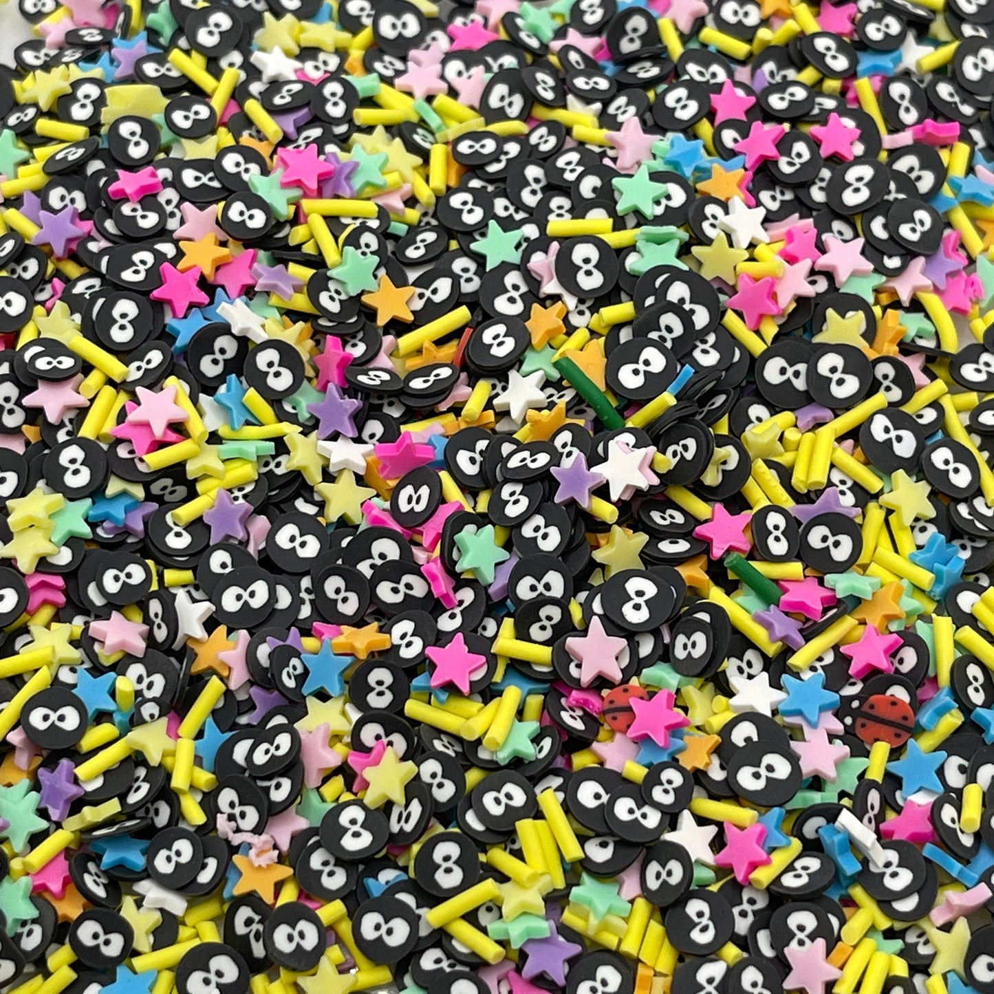 Black Carbon Mixed Color Star Polymer Clay Sprinkle Mix (NOT EDIBLE) D9-06