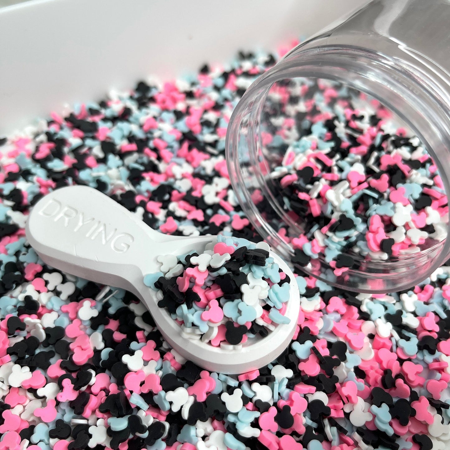 FAKE Black Pink Blue Mouse Head Polymer Clay Sprinkle Mix (NOT EDIBLE) D31-04