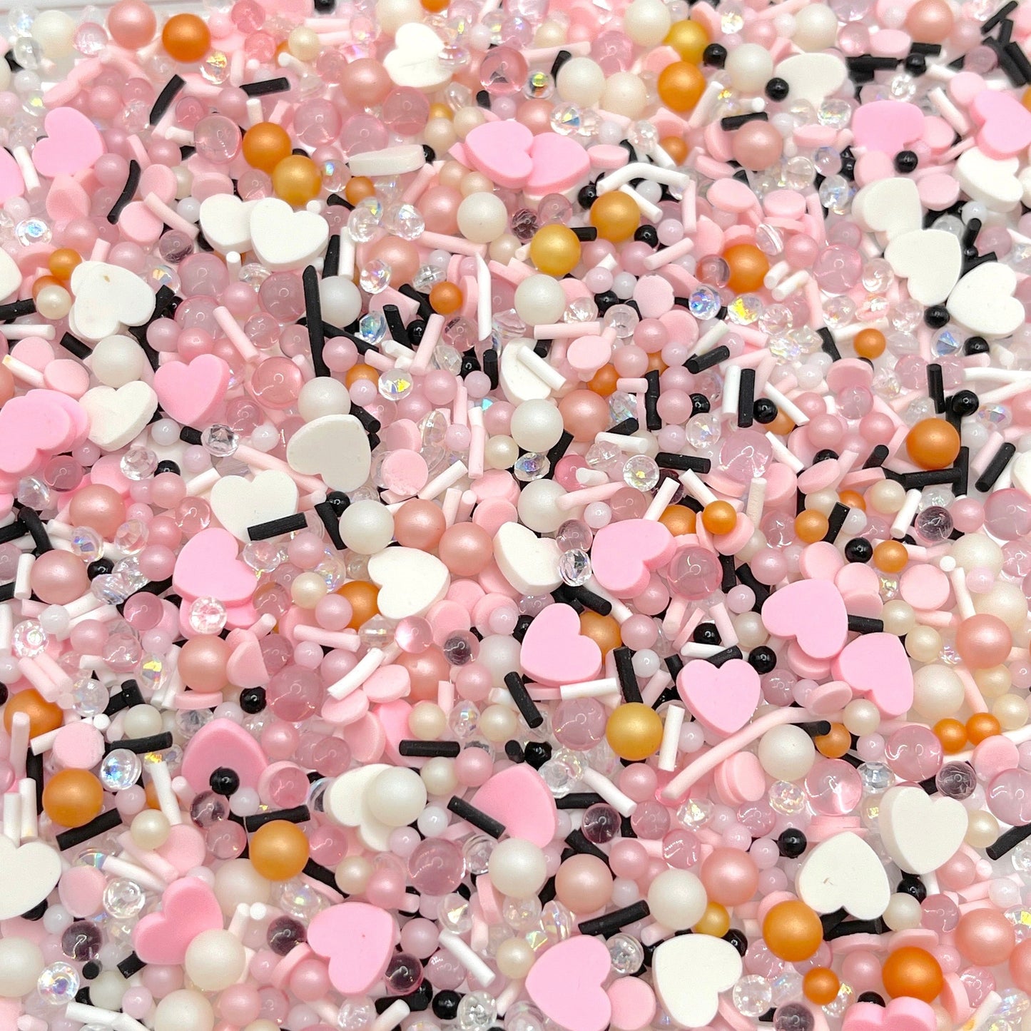 FAKE Black Pink Dream w/Translucent Pearls Polymer Clay Sprinkle (NOT EDIBLE)