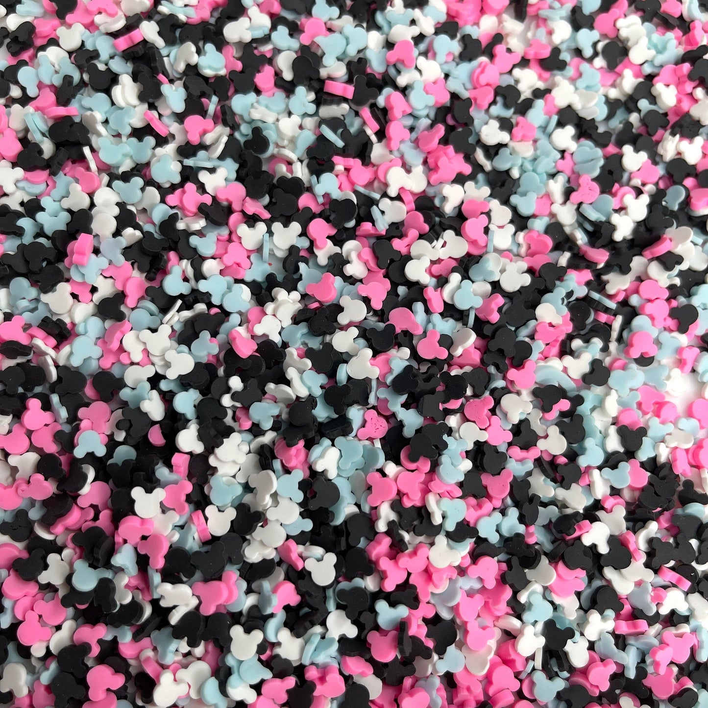 FAKE Black Pink Blue Mouse Head Polymer Clay Sprinkle Mix (NOT EDIBLE) D31-04