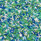 FAKE Blue Green Polymer Clay Sprinkle Pieces Mix (NOT EDIBLE) D11-08