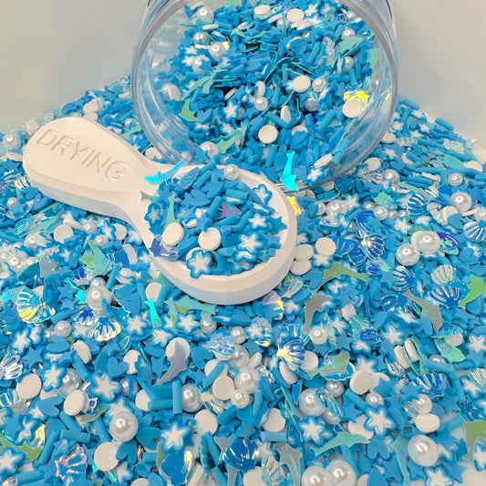 FAKE Blue Ocean Themed Polymer Clay Sprinkle (NOT EDIBLE) D37-20