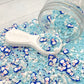 FAKE Blue Penguin Winter Snowflake Polymer Clay Sprinkles Mix (NOT EDIBLE) D5-36