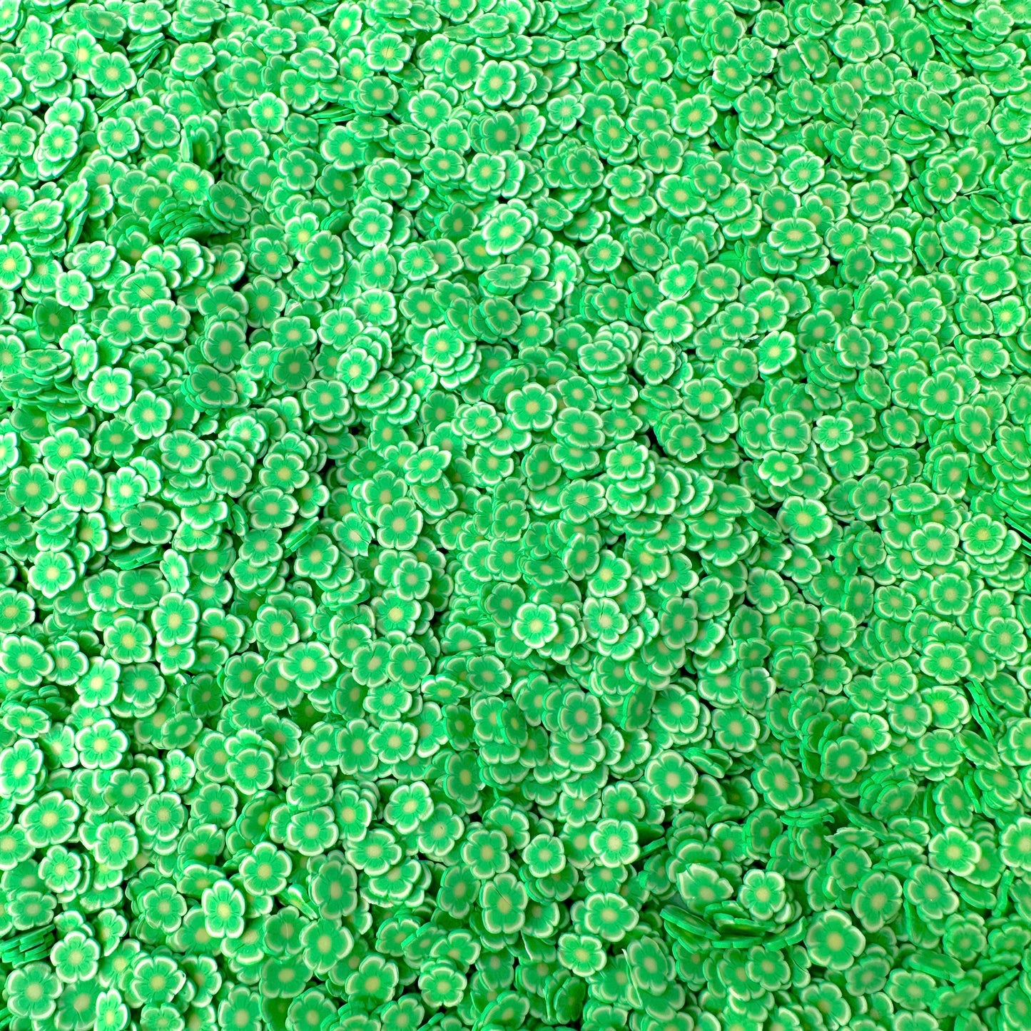 FAKE Bright Green Tropical Flower, Floral Polymer Sprinkle (NOT EDIBLE) D13-21