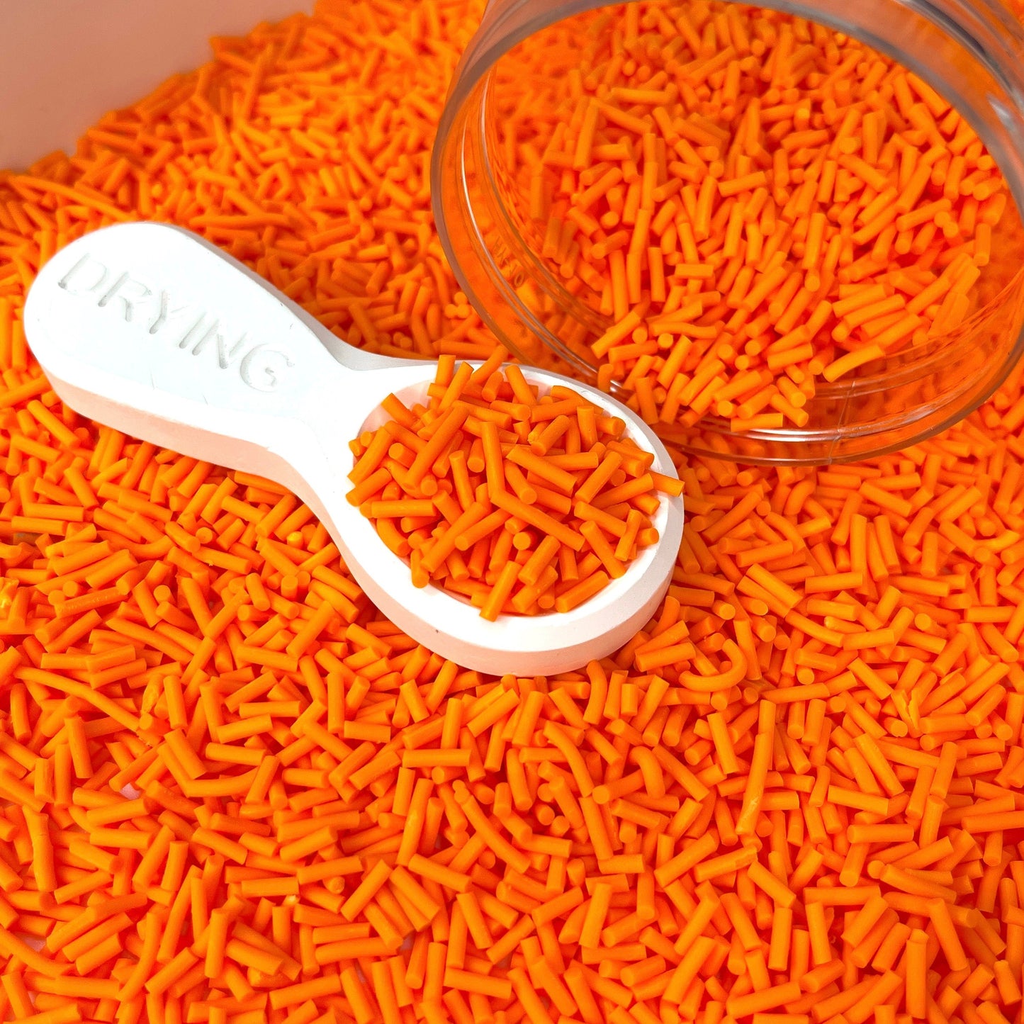 FAKE Bright Orange Short Polymer Clay Sprinkle (NOT EDIBLE)    D28-34