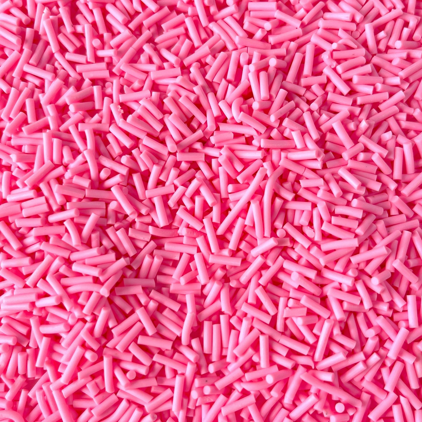 FAKE Bright Pink Short Polymer Clay Sprinkle (NOT EDIBLE)    D28-33