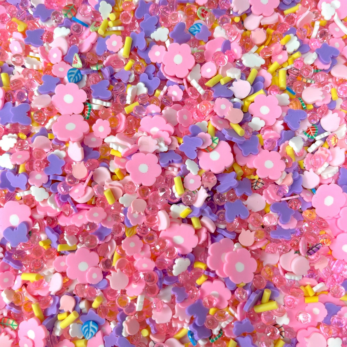 FAKE Bright Spring Flower, Floral Polymer Clay Sprinkle Mix (NOT EDIBLE) D43-13