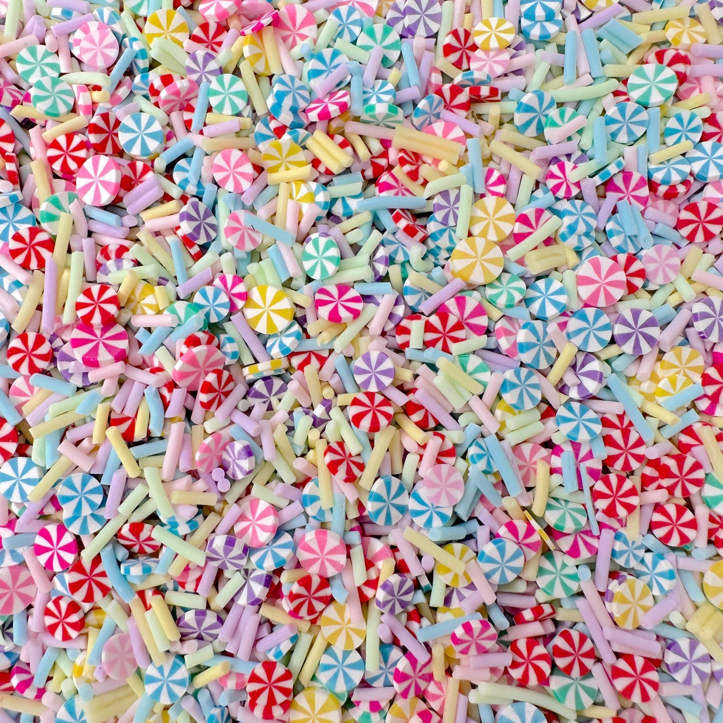 FAKE Colorful Pastel Peppermint Polymer Clay Sprinkle (NOT EDIBLE) D35-24