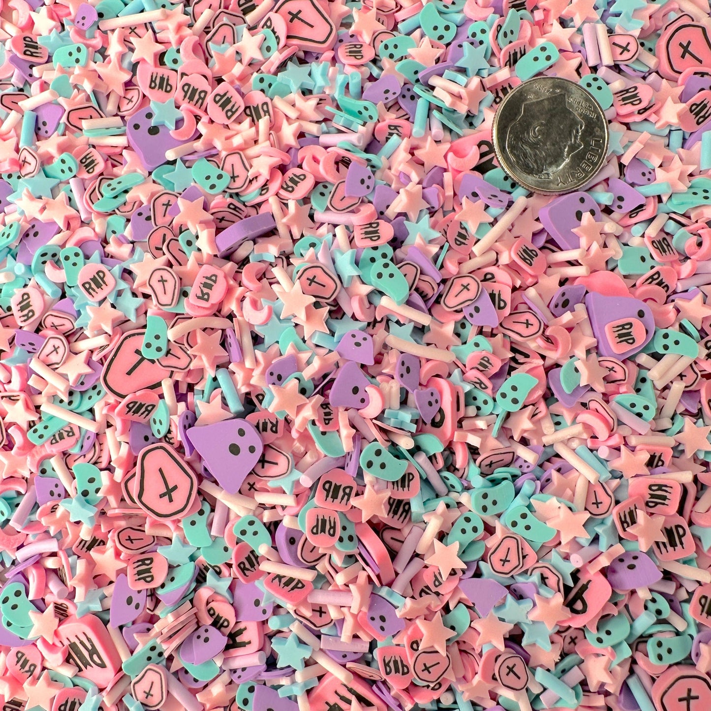 FAKE Cotton Candy Halloween Night Themed Polymer Clay Sprinkle (NOT EDIBLE)