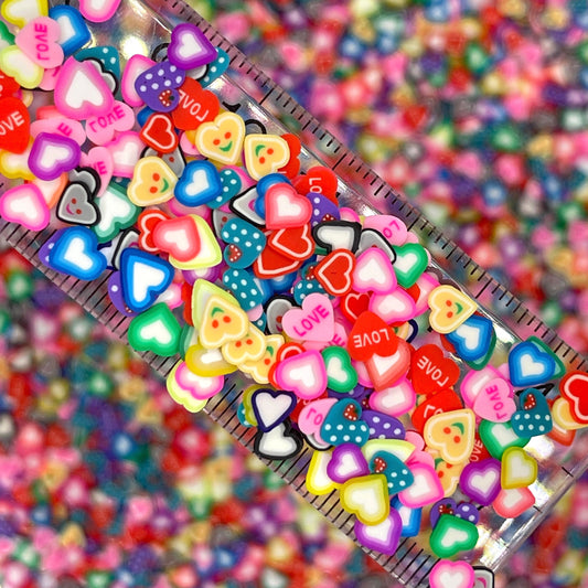 FAKE Cute Heart Polymer Clay Sprinkle Mix (NOT EDIBLE) D11-20