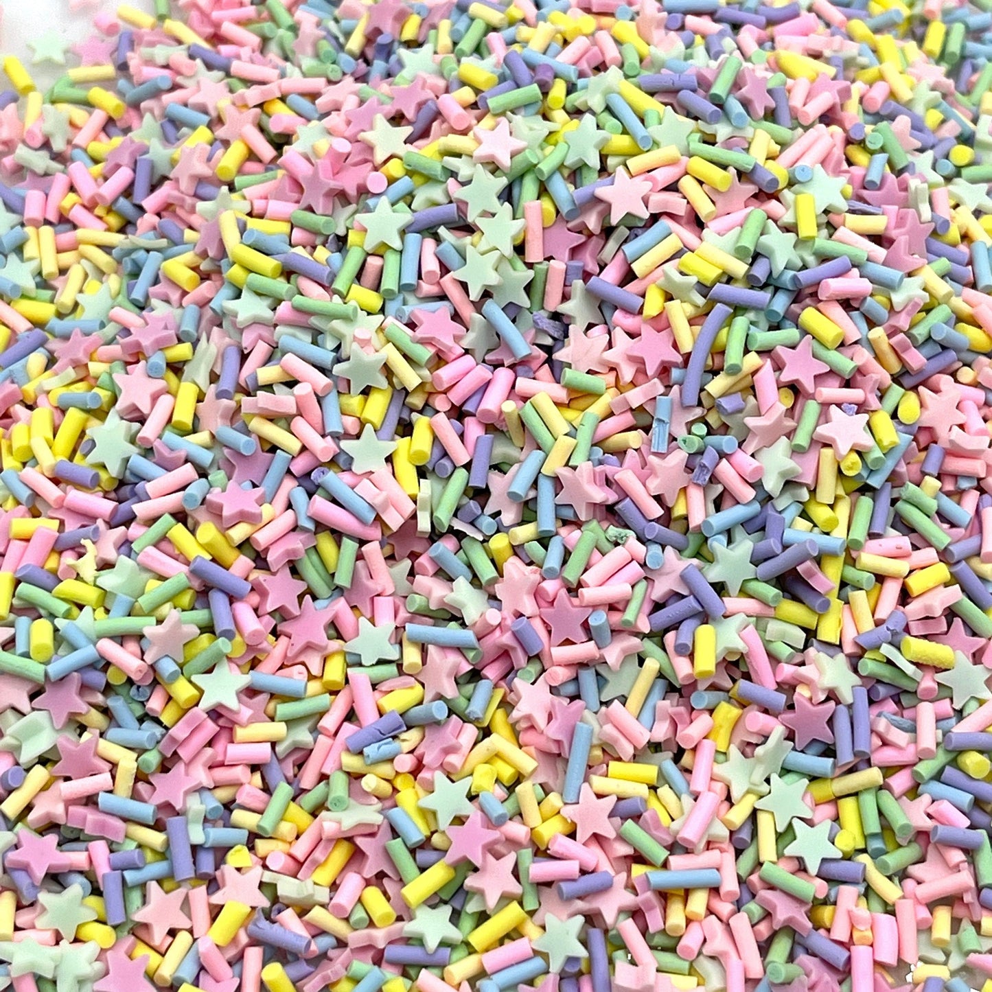 FAKE Cute Pastel Macaron Star Polymer Clay Sprinkle Mix (NOT EDIBLE) D8-13