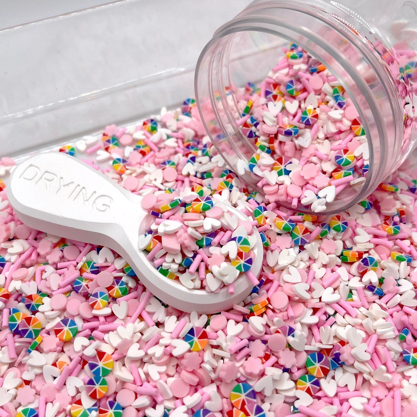 FAKE Cute Pink Spring Love Polymer Clay Sprinkle Mix (NOT EDIBLE) D4-24