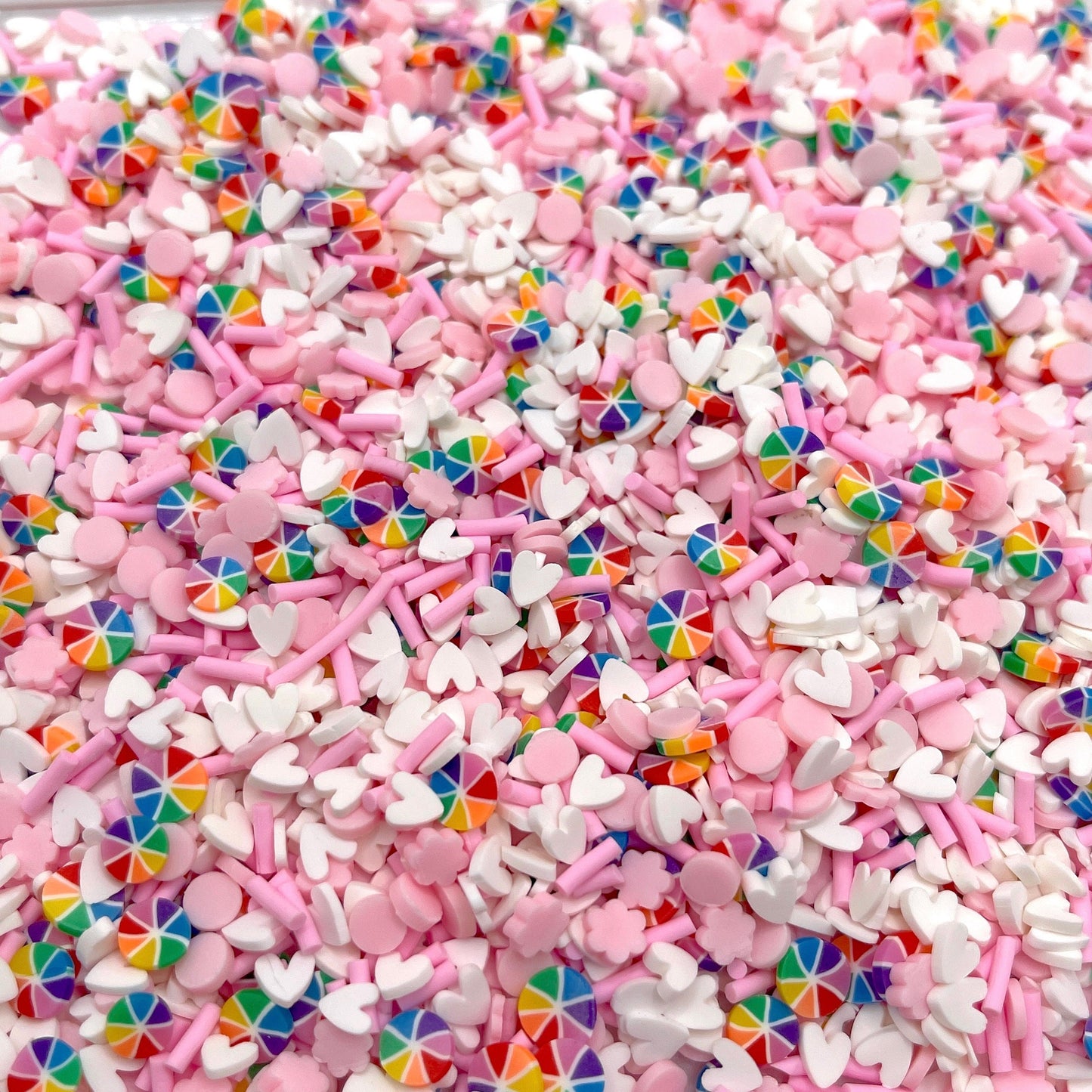 FAKE Cute Pink Spring Love Polymer Clay Sprinkle Mix (NOT EDIBLE) D4-24