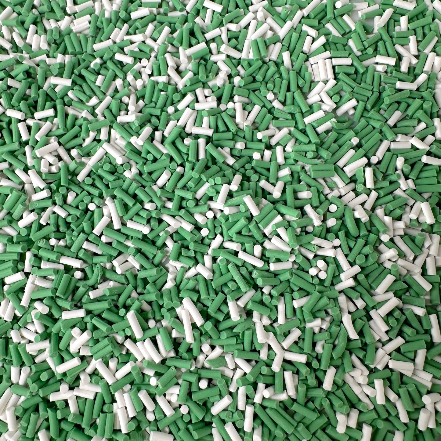 FAKE Dark Green White Themed Polymer Clay Sprinkle Pieces Mix (NOT EDIBLE) D1-11