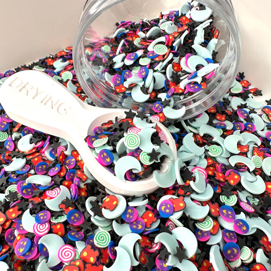 FAKE Devilish Night w/Glow Moon, Halloween Polymer Clay Sprinkle (NOT EDIBLE)