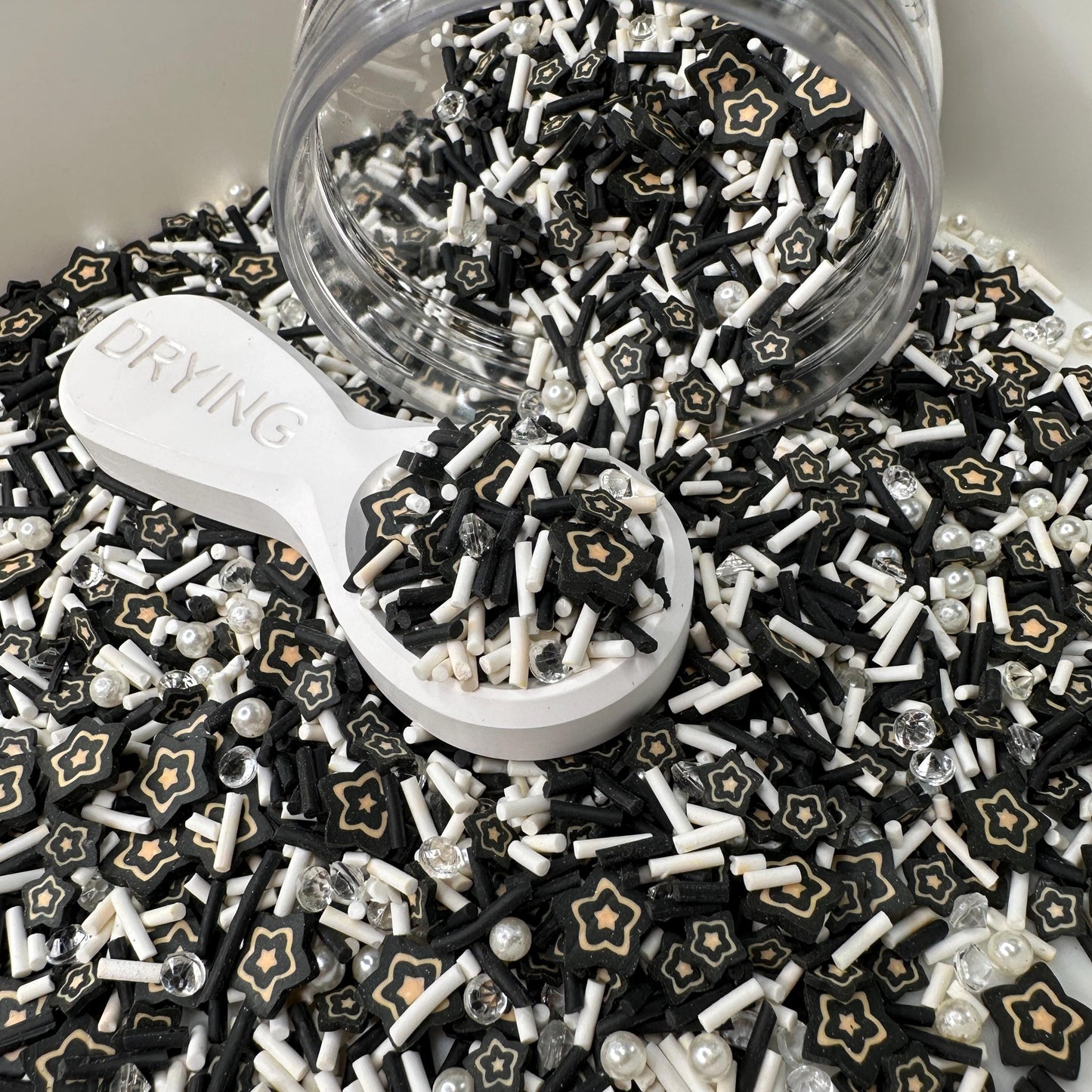 Double Black Star Themed Polymer Clay Sprinkle Mix (NOT EDIBLE) D25-14