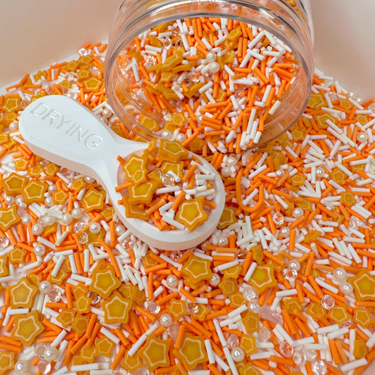 Double Orange Star Themed Polymer Clay Sprinkle Mix (NOT EDIBLE) D25-12