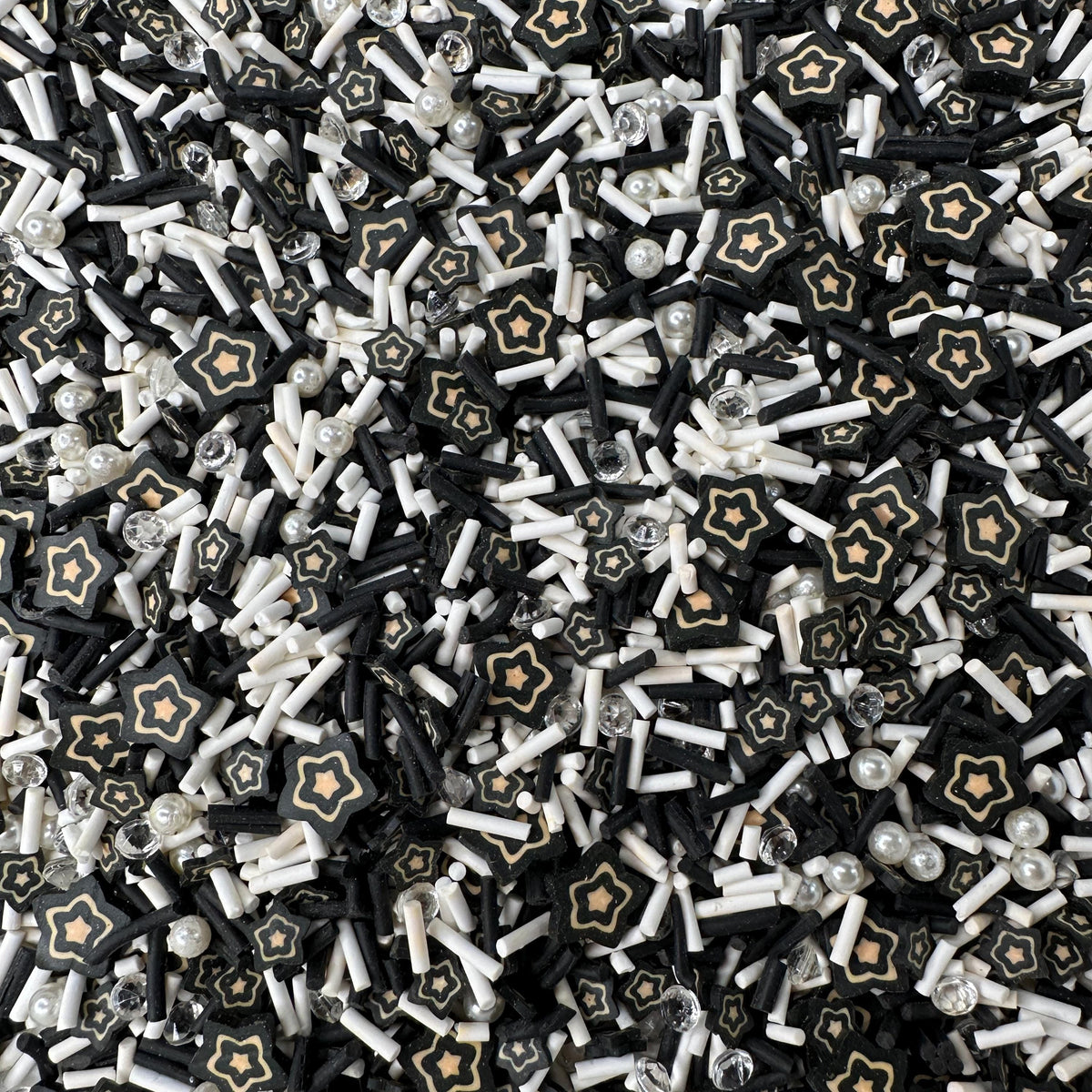 Double Black Star Themed Polymer Clay Sprinkle Mix (NOT EDIBLE) D25-14
