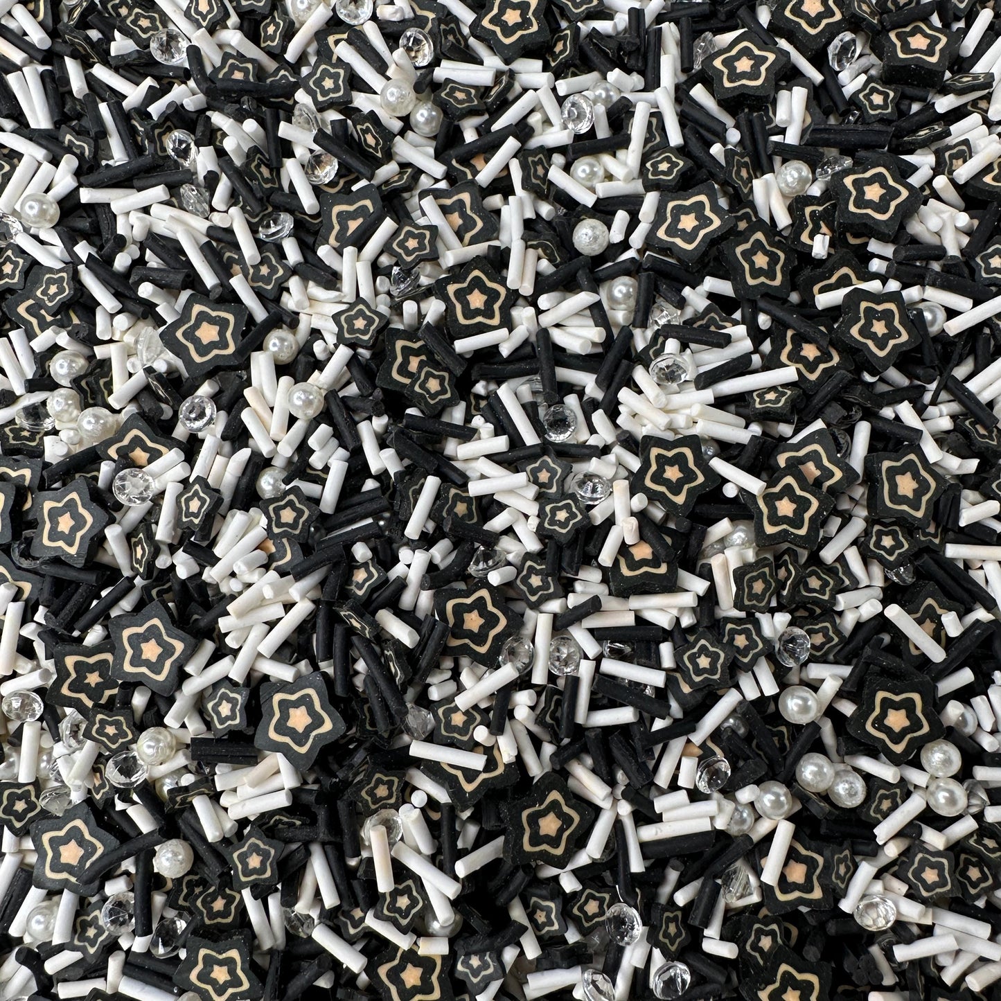 Double Black Star Themed Polymer Clay Sprinkle Mix (NOT EDIBLE) D25-14