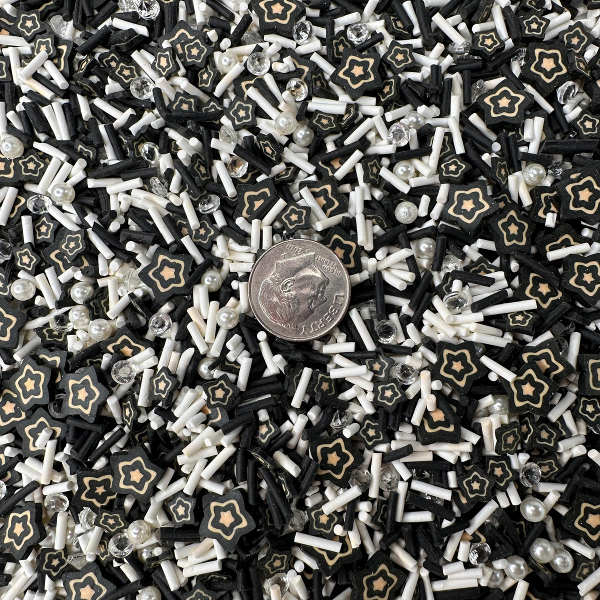 Double Black Star Themed Polymer Clay Sprinkle Mix (NOT EDIBLE) D25-14