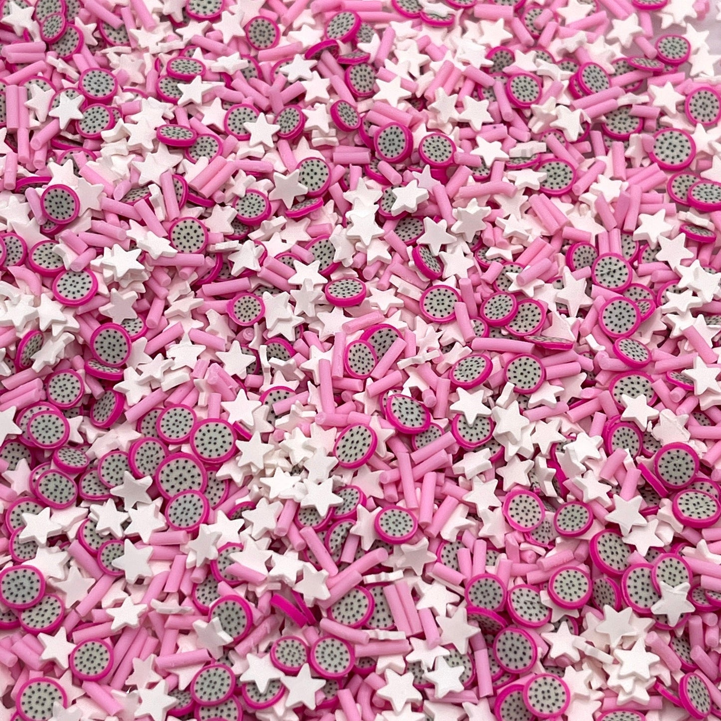 FAKE Dragonfruit Star Polymer Clay Sprinkle Mix (NOT EDIBLE)  D10-32