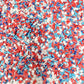 FAKE Fourth of July Flags Star usa Mix Polymer Clay Sprinkle (NOT EDIBLE) D46-12