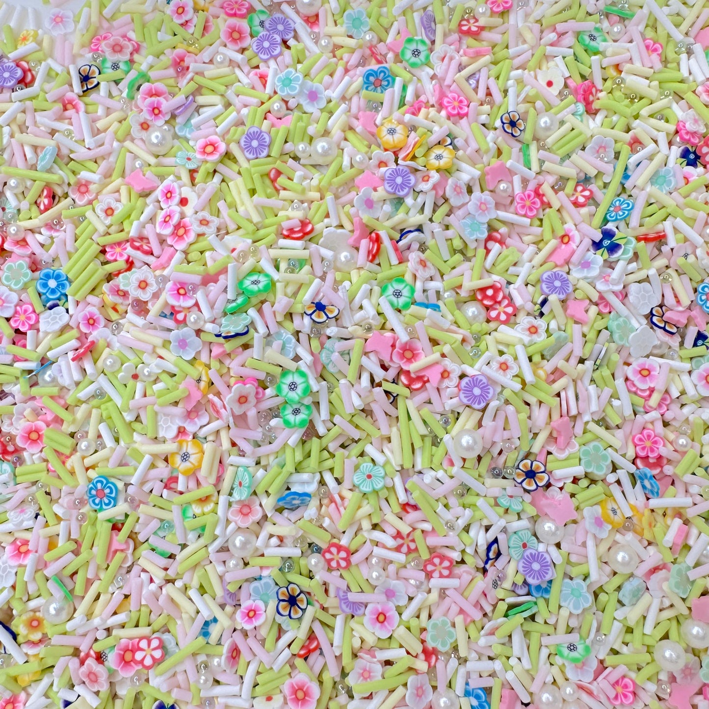 FAKE Flower Garden Party, Floral Polymer Clay Sprinkle Mix (NOT EDIBLE) D44-03