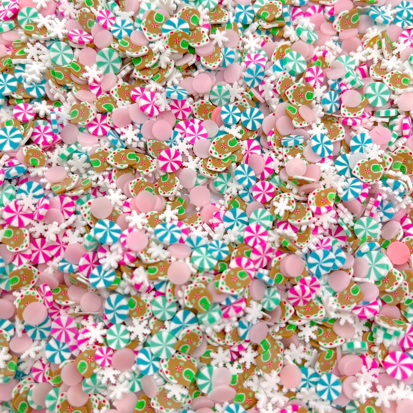 FAKE Gingerbread House Peppermint Polymer Clay Sprinkle (NOT EDIBLE) D10-33