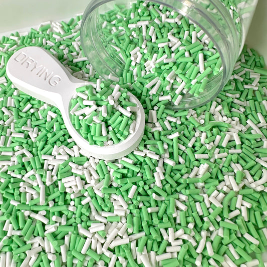 FAKE Grassy Green and White Themed Polymer Clay Sprinkle Mix (NOT EDIBLE)  D1-10