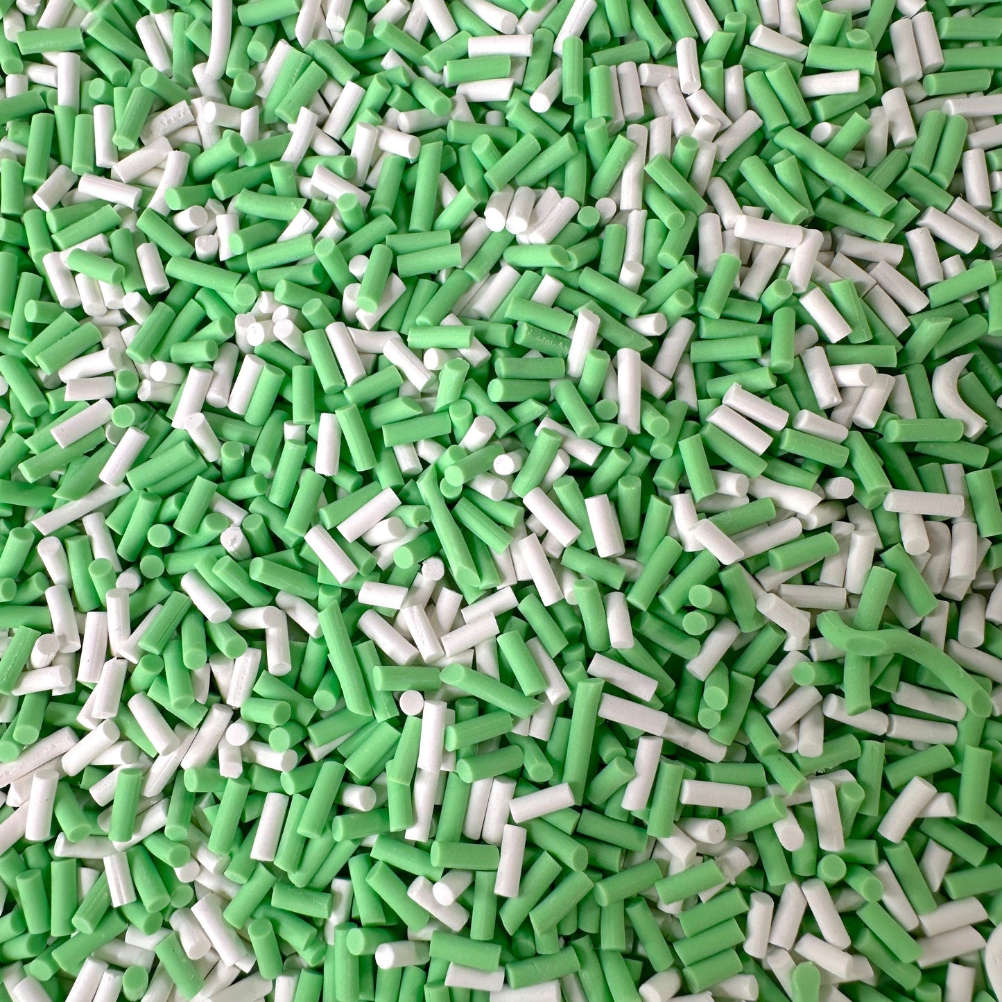 Grassy Green White Theme Polymer Clay Sprinkle Pieces (NOT EDIBLE) D1-10