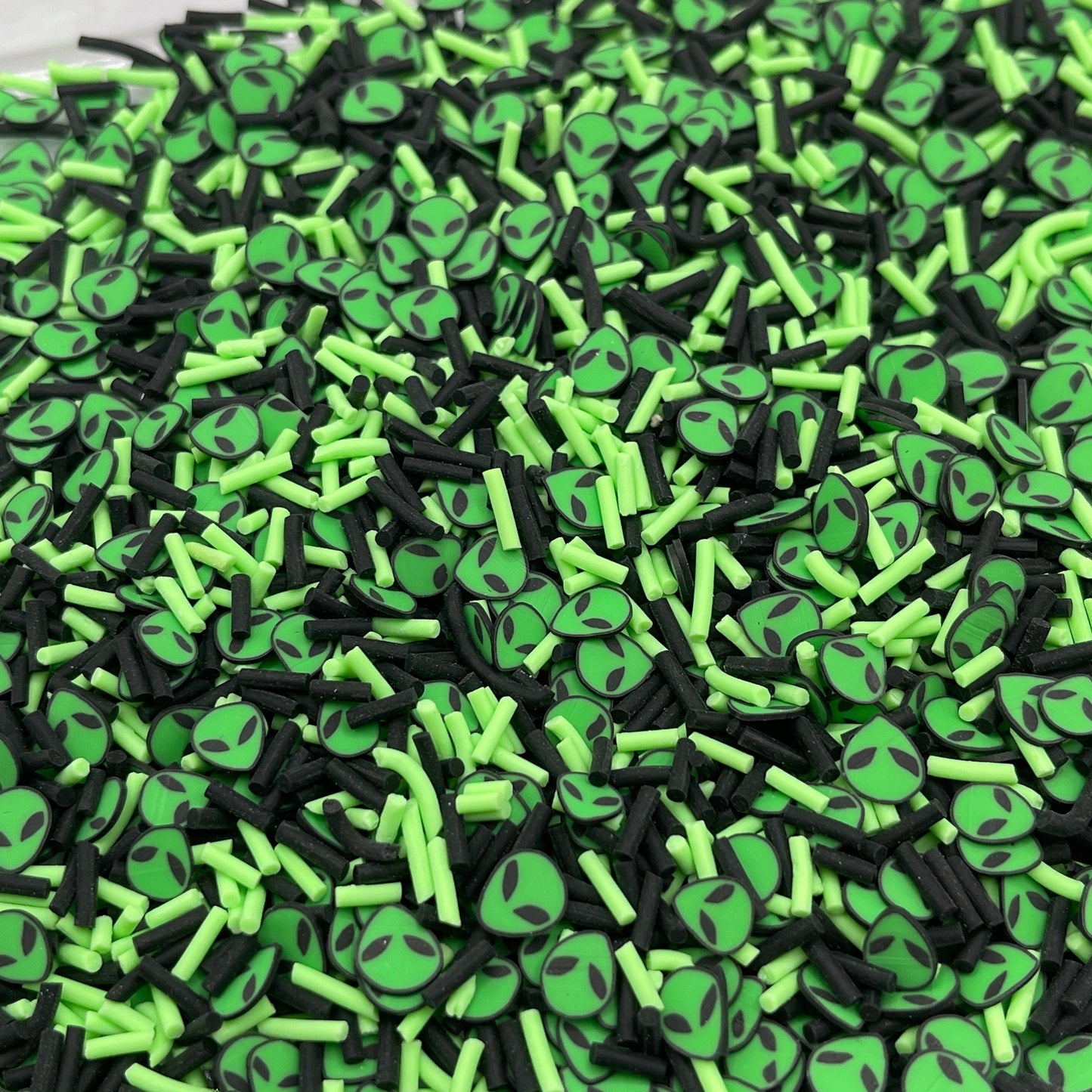 FAKE Green Black Alien Polymer Clay Sprinkle Mix (NOT EDIBLE) D6-36