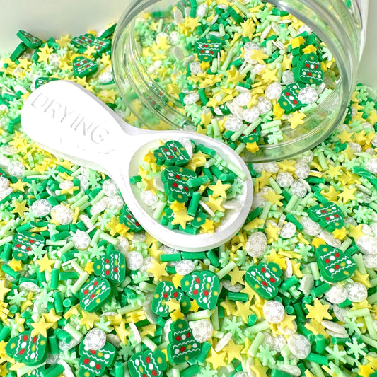 FAKE Green Christmas Polymer Clay Sprinkle Mix (NOT EDIBLE)  D26-14