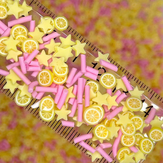 FAKE Lemon Star, Fruit Polymer Clay Sprinkle Mix (NOT EDIBLE) D10-13