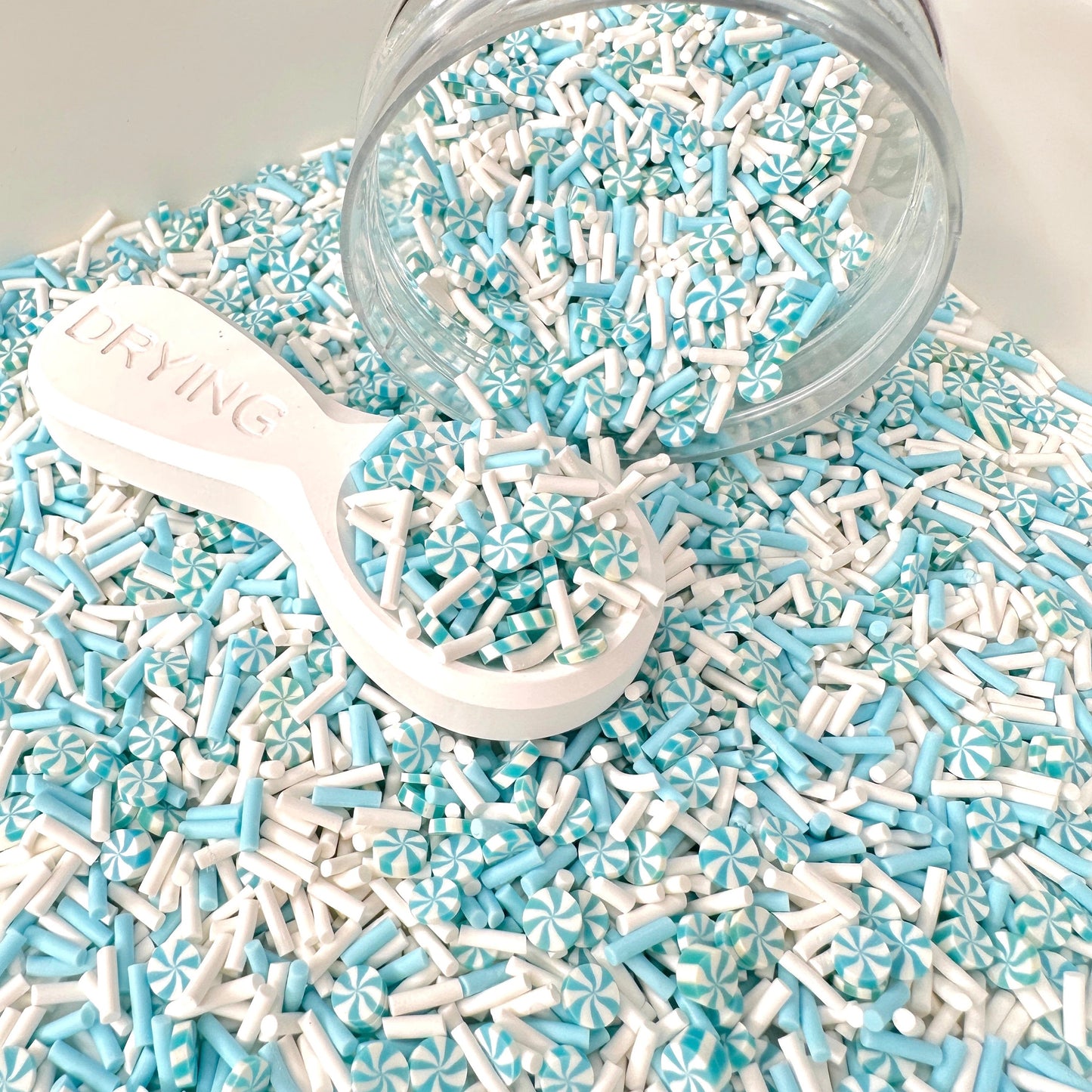 FAKE Light Blue White Peppermint Polymer Clay Sprinkle (NOT EDIBLE) D45-24