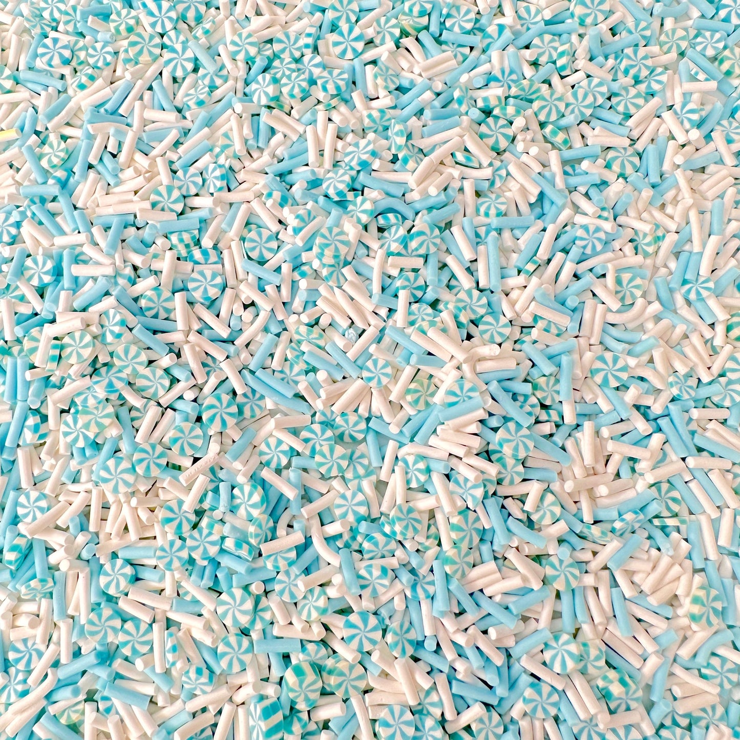 FAKE Light Blue White Peppermint Polymer Clay Sprinkle (NOT EDIBLE) D45-24