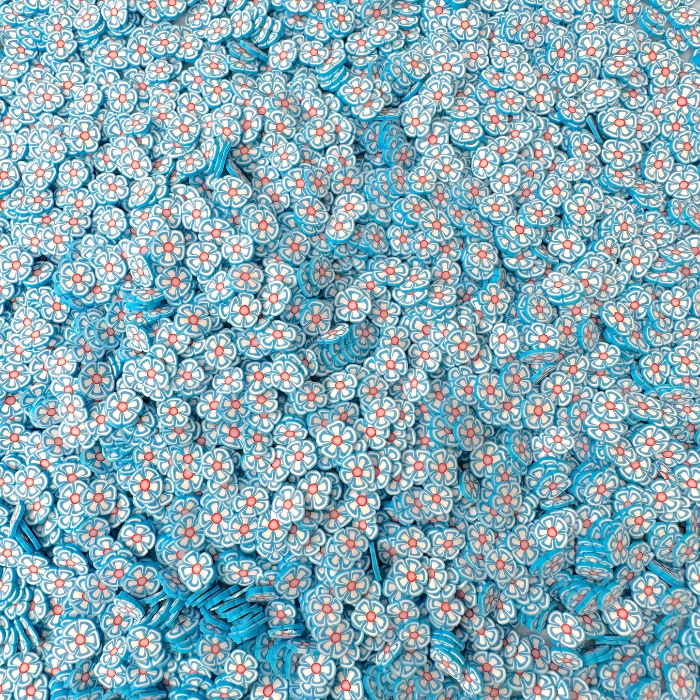 FAKE Light Blue Tropical Flower, Floral Polymer Clay Sprinkle (NOT EDIBLE)