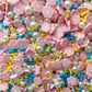 FAKE Light Pink Flower Pearl,Floral Polymer Clay Sprinkle Mix (NOT EDIBLE) D5-01