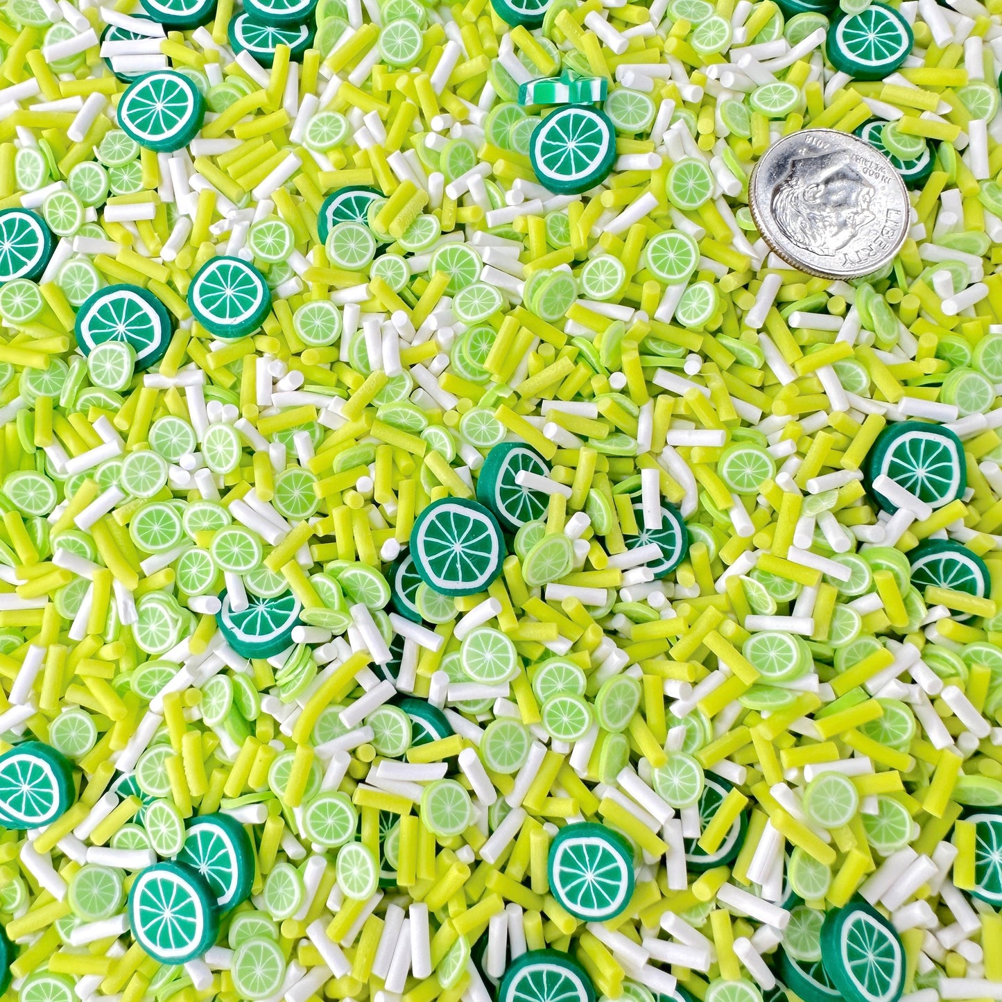 FAKE Lime Mojito Themed Polymer Clay Sprinkle Mix (NOT EDIBLE)  D13-18