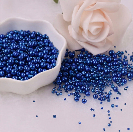 FAKE Mixed No Hole Dark Blue Pearls (2.5MM-5MM; NOT EDIBLE) D12-18