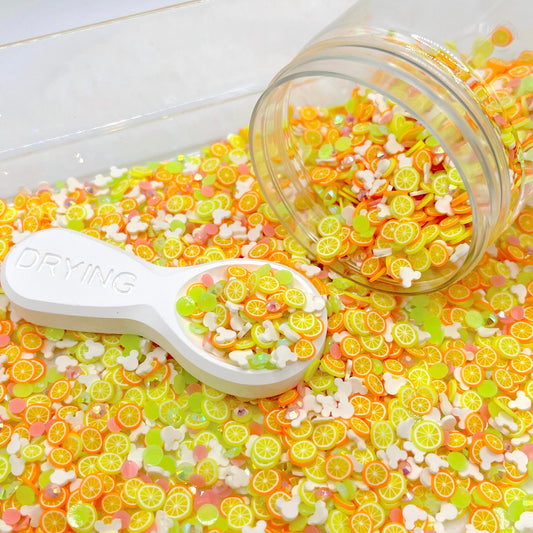 FAKE Neon Citrus Mouse, Animal Polymer Clay Sprinkle Mix (NOT EDIBLE) D4-06