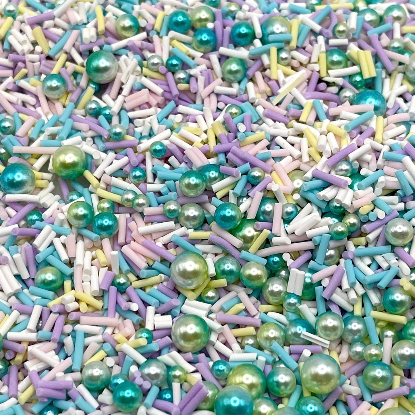 FAKE Pastel Green Mermaid Pearl Polymer Clay Sprinkle Mix (NOT EDIBLE) D8-24