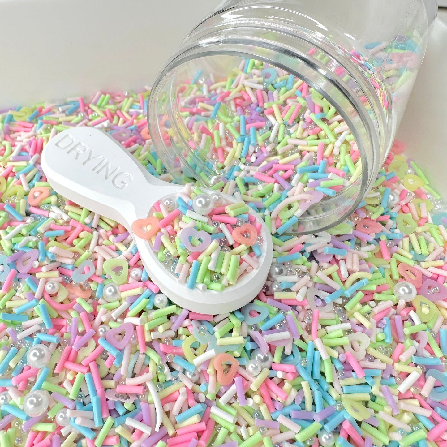 Pastel Heart Cutout Themed Polymer Clay Sprinkle Mix (NOT EDIBLE) D26-26