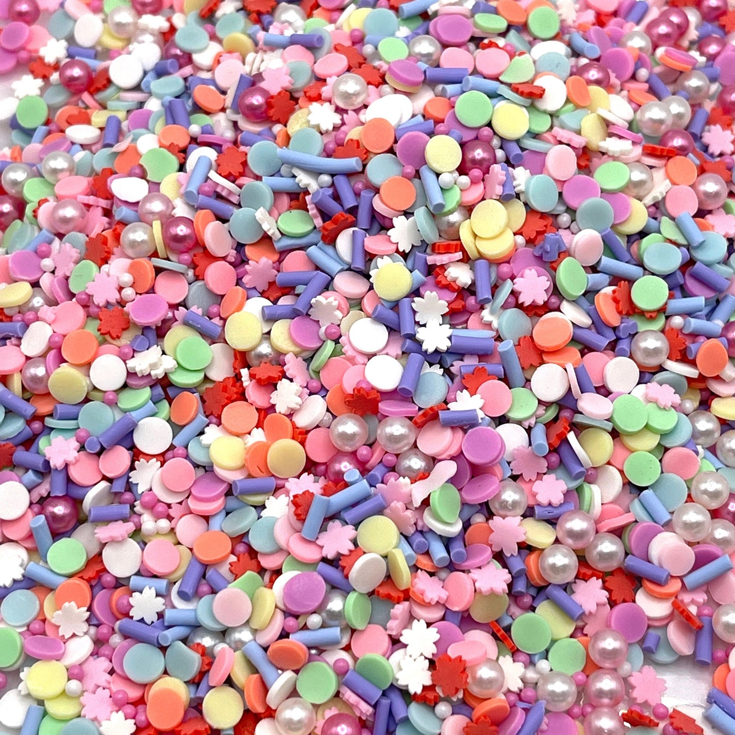 FAKE Pastel Party with Pearls Polymer Clay Sprinkle Mix (NOT EDIBLE) D8-06