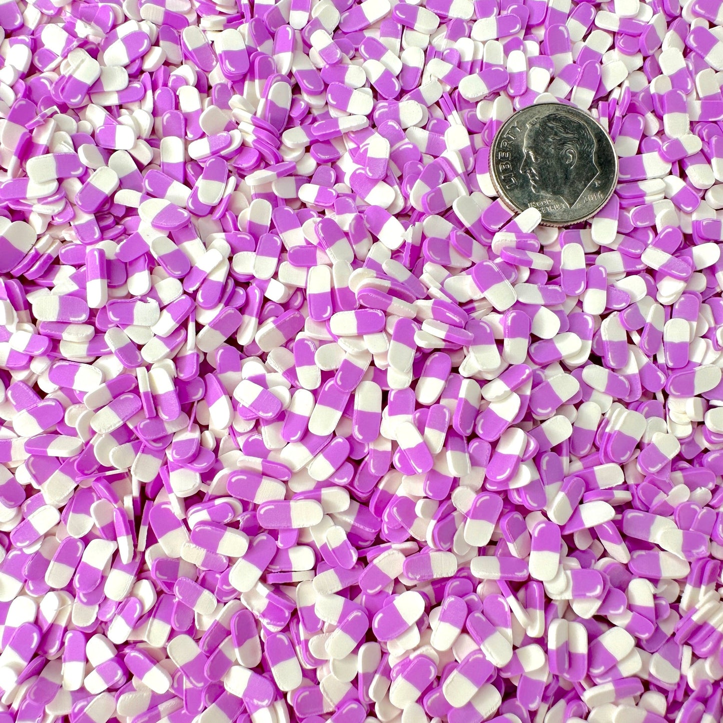 FAKE Pastel Purple Pill, Medical Polymer Clay Sprinkle (NOT EDIBLE,5MM/10MM)