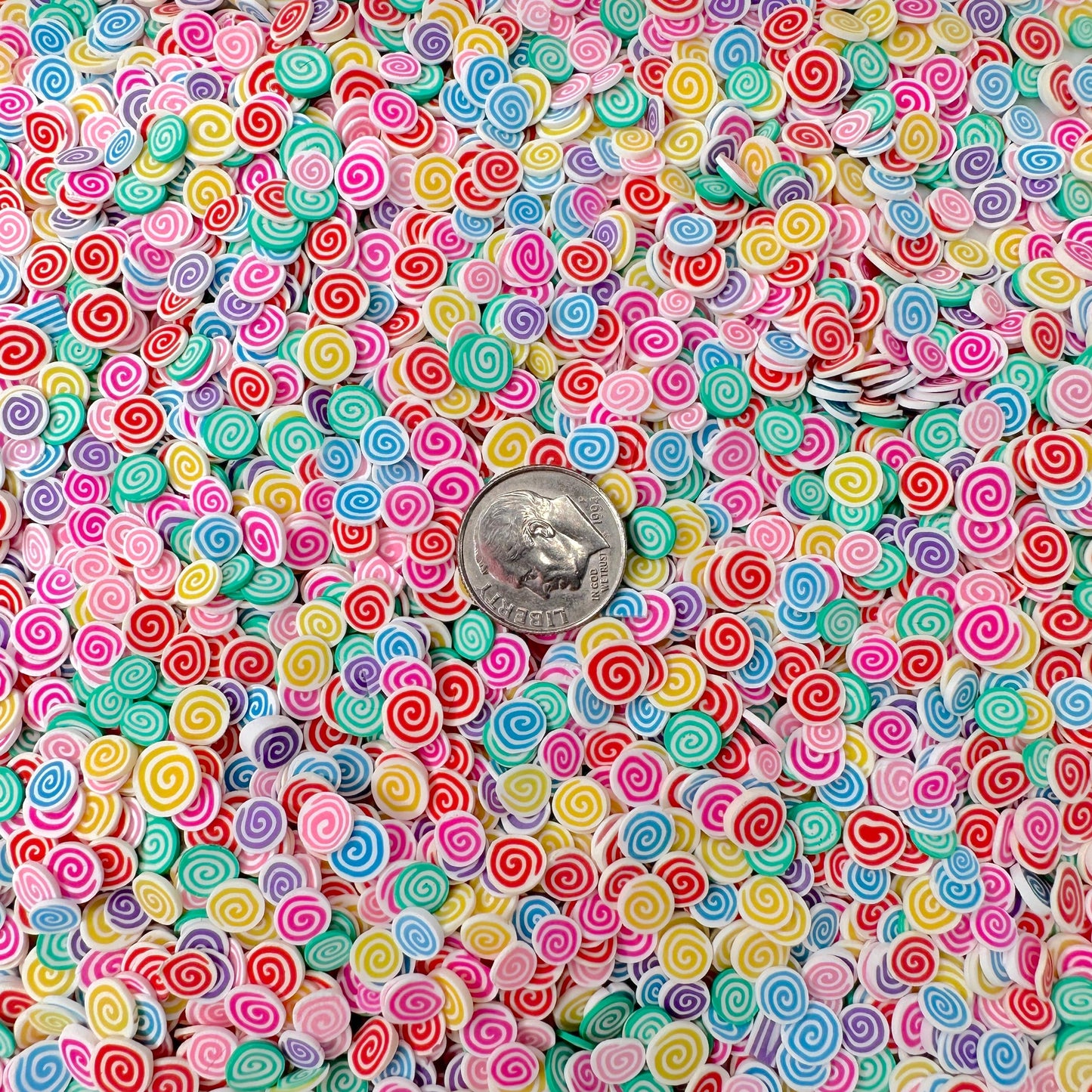 FAKE Pastel Swirl Slices Polymer Clay Sprinkle (NOT EDIBLE)
