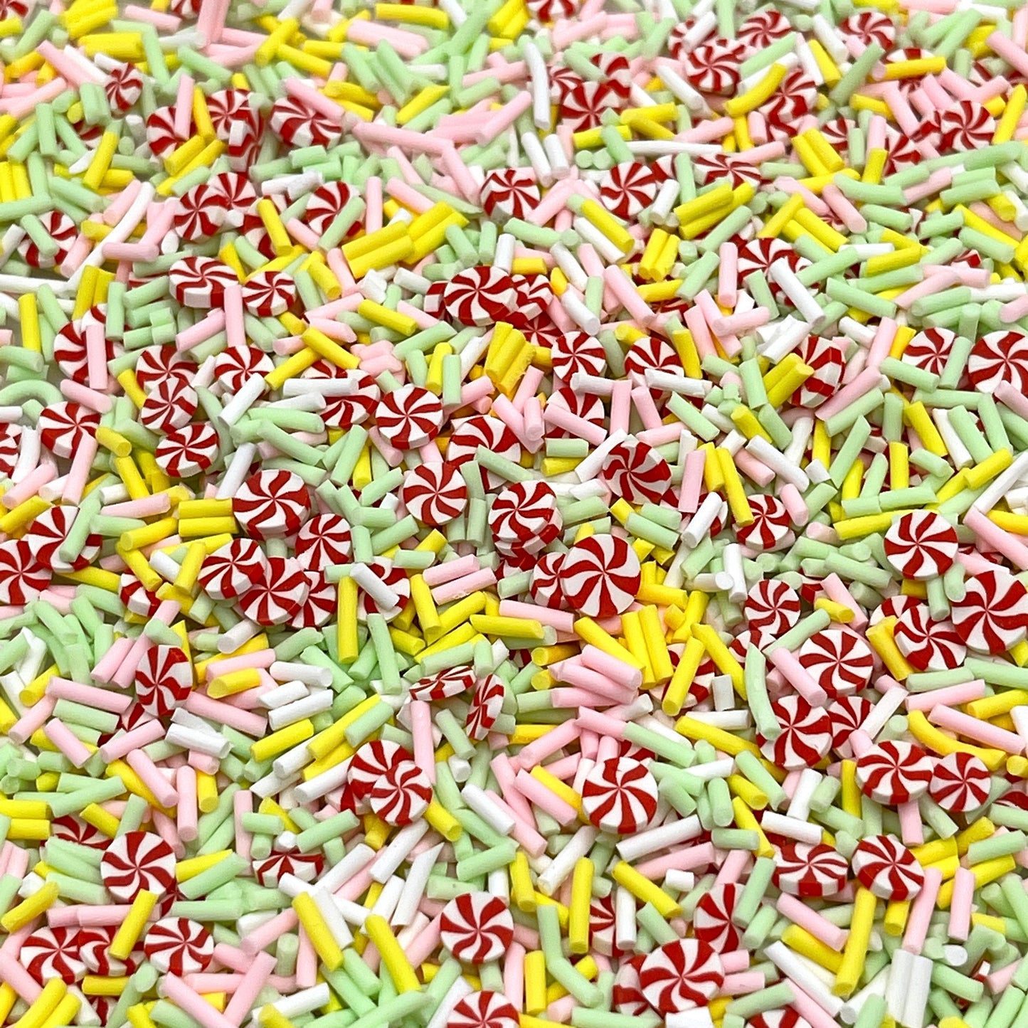 FAKE Peppermint with Green Yellow Polymer Clay Sprinkle Mix (NOT EDIBLE) D7-06