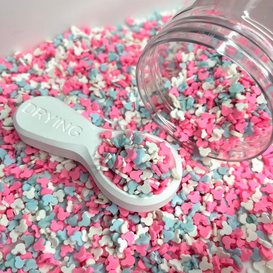 FAKE Pink Blue Mouse, Animal Polymer Clay Sprinkle Mix (NOT EDIBLE) D31-05